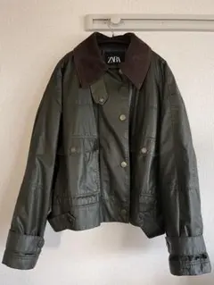 ZARA オリーブグリーン ミリタリージャケット