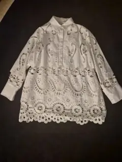 VALENTINO 長袖 レースブラウス ホワイト 40のサムネイル