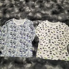 120. 恐竜柄　長袖肌着　2枚セット