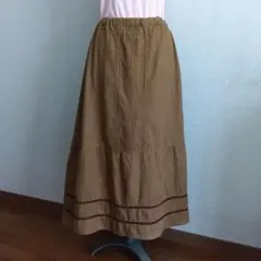 サマンサモスモス新品未使用❗️薄茶色花柄ロングスカート