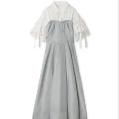 ジャガードドッキングワンピース　シャツワンピース