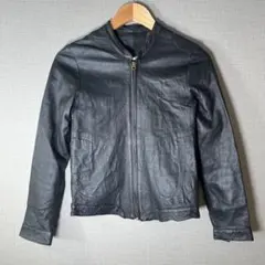 【Nitca】ニトカ 羊革 ノーカラー シープスキンレザージャケット(1)黒