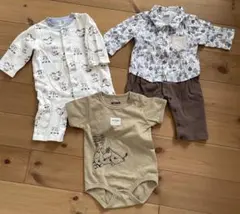 ムーミン 半袖ロンパース、長袖ロンパース70-80cm