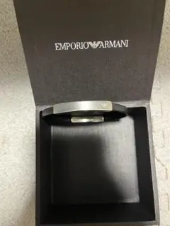 EMPORIO ARMANI ブラックレザーブレスレットのサムネイル