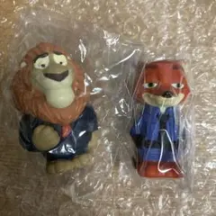 ズートピア ソフビ パペット マスコット ライオンハート市長　ニック　2個セット