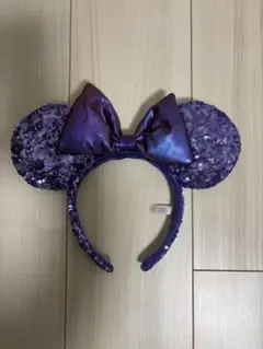 紫色スパンコール　カチューシャ　ミニー