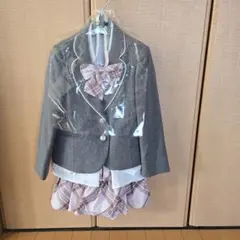 子供用フォーマルスーツ グレー チェック柄