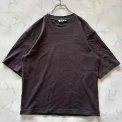 ユニクロU エアリズムコットンオーバーサイズTシャツ ダークブラウン M