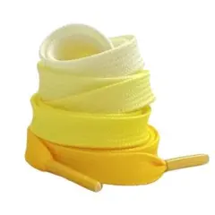 靴紐 靴ひも 平型 平ひも シューレース おしゃれ イエロー グラデーション