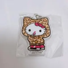 ハローキティ アクリルキーホルダー フードGAL ヒョウ柄