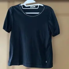 Hush Puppies 半袖Tシャツ パール装飾 濃紺Lのサムネイル