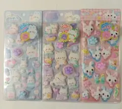 【国内正規品】クーリア 肉球ぷっくりシール 3枚セット ネコ ウサギ