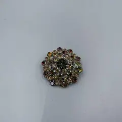 229 ヴィンテージ 多色クリスタル花形ブローチ