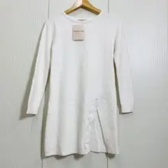 未使用 Apuweiser-riche アンゴラブレンド 刺繍 ニットワンピース