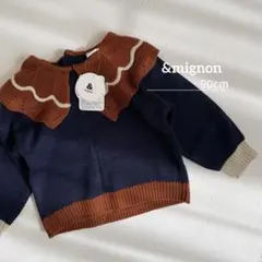 &mignon アンドミニョン 90cm フリル ニットプルオーバー