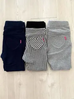 美品　ミキハウス ホットビスケッツ　ストレッチシンプルパンツ　　3枚セット