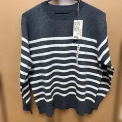 洗えるミラノリブ編みクルーネックセーター XL