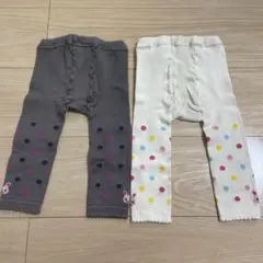 ミキハウス　レギンスタイツ　90 グレー&ホワイト