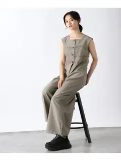 JEANASIS チュールドッキングオールインワン ベージュ