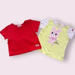 ミキハウス 2枚セット♡80 半袖 Tシャツ カットソー 赤 うさぎ