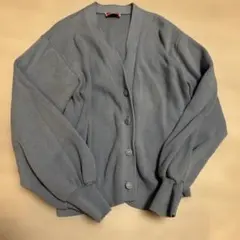 【M①】ライトブルー Vネック 長袖カーディガン ケイトスペード