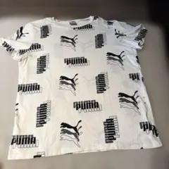 PUMA 総柄ロゴ Tシャツ ホワイトのサムネイル