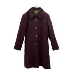 ★美品★POWER PLANT　ロングコート　M　ワインレッド　レトロ　ウール