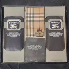 【未使用4点セット】Burberrys バーバリー 靴下3足＆ハンカチ1枚 箱付