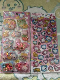 スパンコールパーティーシール　キャンディーグリッターステッカー　ハッピーマーチ