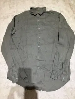 夏物リネンブレンドシャツZARA MAN グレー 長袖シャツ