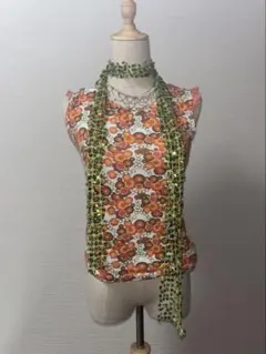 平成 女児 00's フリル タンクトップ 花柄 150cm