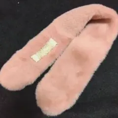 ピンク ファー マフラー パール付き