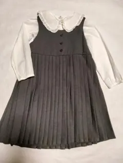 着回し力抜群! H＆M 女の子グレー【フォーマル プリーツワンピース】130cm