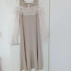 mily bilet チュールフリルドッキングリブワンピース〜М