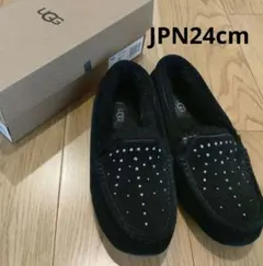 UGG スエードモカシン アンスレー 24cm ラインストーン