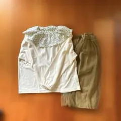 SERAPH 花柄フリルトップスとスカートセット 140