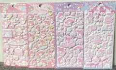 マイメロディ　ぷっくり立体シール　4枚set