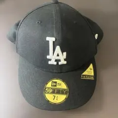 New Era 59FIFTY LA ブラックキャップ 61.5cm