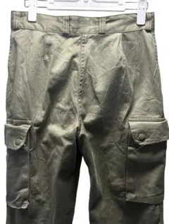 489 オリーブグリーン カーゴパンツユーロ古着 フランス ミリタリー