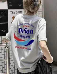 orion オリオンビール 半袖Tシャツ バックプリント L グレー