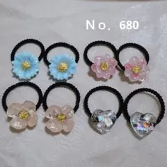 169〉紫陽花のハートヘアゴム(レジン) - メルカリ