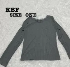 KBF ケービーエフ Vネック リブカットソー グレー ONE[402]