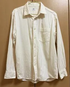 UNIQLO/ユニクロ　フランネルシャツ　オフホワイト　メンズ　M