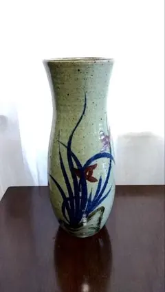 陶器 花瓶 鳥 蝶 手描き - メルカリ