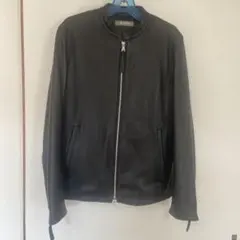 nano 黒 レザー シングルライダースジャケット