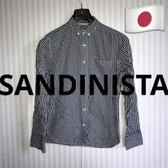 サンディニスタ　チェック柄ボタンダウンシャツ Sサイズ 日本製のサムネイル