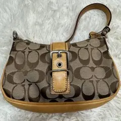 COACH ソーホー　アクセサリーポーチ　シグネチャー　キャンバス　ショルダー