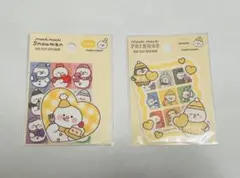 フレークシール　冬 snowman　雪だるま　スノーマン　キャンドウ　黄色　2枚