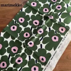 マリメッコ 生地 ミニウニッコ グリーンピンクコットン生地 約138×63㎝