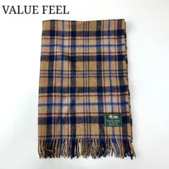 VALUE FEEL　ショール　ひざ掛け　チェック　ブランケット　ウール